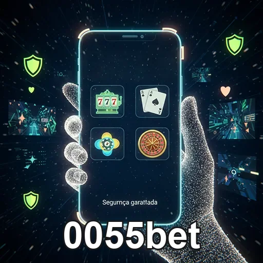 Imagem de celular com jogo de slots rápido na 0055bet