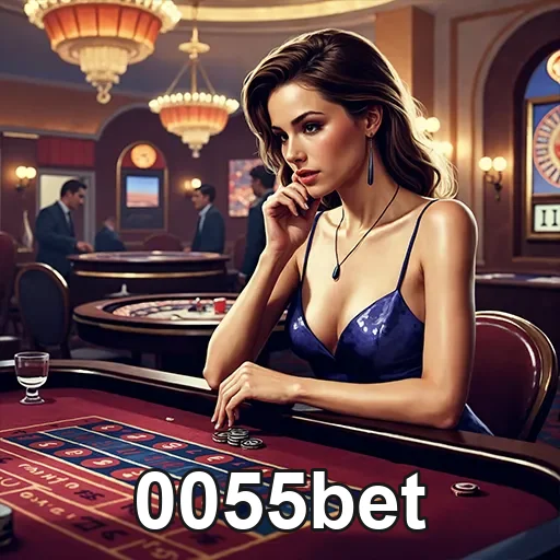 Imagem de um cassino digital, promovendo diversão e apostas no site 0055bet.