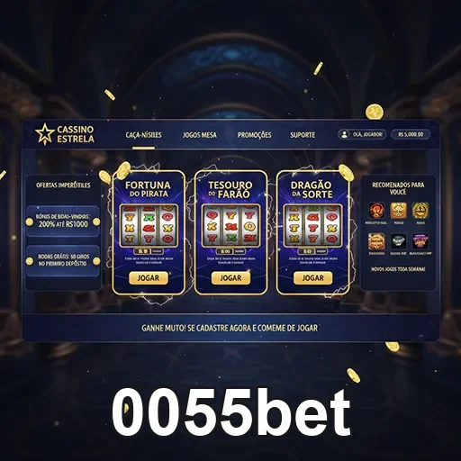 Tela de jogo de slots na interface simples da 0055bet Brasil